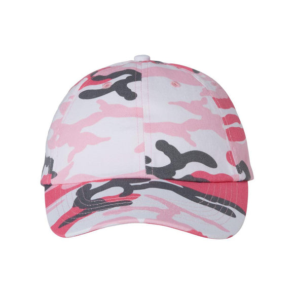 Valucap - Adult Bio-Washed Classic Dad Hat - VC300A - Pink Camo