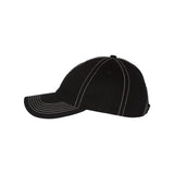 Valucap - Adult Bio-Washed Classic Dad Hat - VC300A - Black/ Stone Stitch