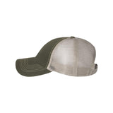 Valucap - Contrast-Stitch Mesh-Back Cap - 3100 - Olive/ Khaki