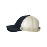 Sportsman - Contrast-Stitch Mesh-Back Cap - 3100 - Navy/ Stone