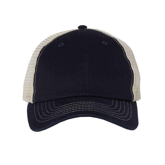 Sportsman - Contrast-Stitch Mesh-Back Cap - 3100 - Navy/ Stone