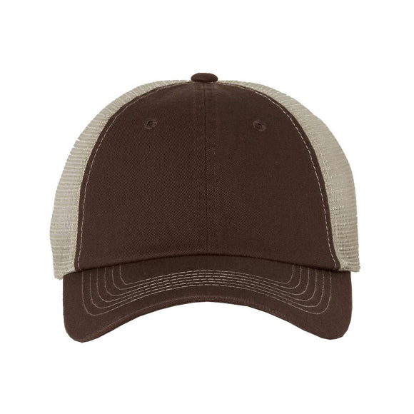 Sportsman - Contrast-Stitch Mesh-Back Cap - 3100 - Brown/ Stone