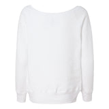 BELLA + CANVAS - Women’s Sponge Fleece Wide Neck Sweatshirt - 7501 - Solid White Triblend