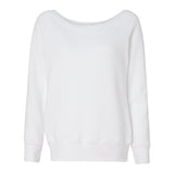 BELLA + CANVAS - Women’s Sponge Fleece Wide Neck Sweatshirt - 7501 - Solid White Triblend