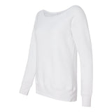 BELLA + CANVAS - Women’s Sponge Fleece Wide Neck Sweatshirt - 7501 - Solid White Triblend