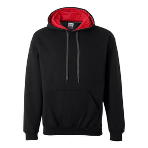 Gildan - Heavy Blend™ Contrast-Color Hooded Sweatshirt - 185C00 - Black/ Red