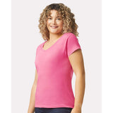 Gildan - Women's Softstyle® V-Neck T-Shirt - 64V00L - Azalea
