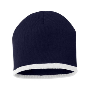 Sportsman - 8" Bottom-Striped Beanie - SP09 - Navy/ White