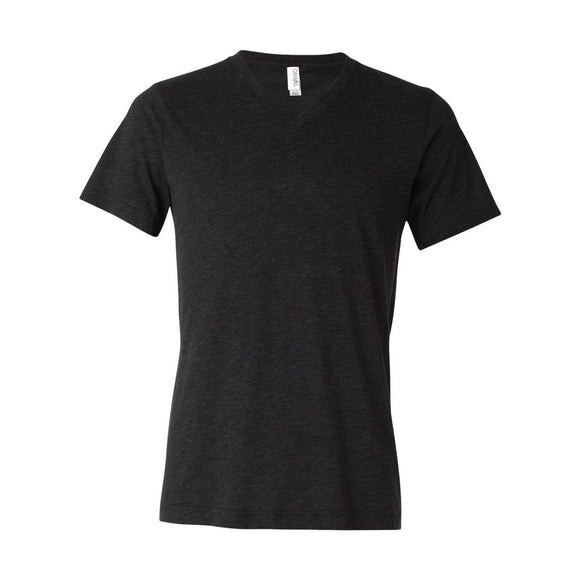 BELLA + CANVAS - Unisex Triblend V-Neck Tee - 3415 - Charcoal Black Triblend