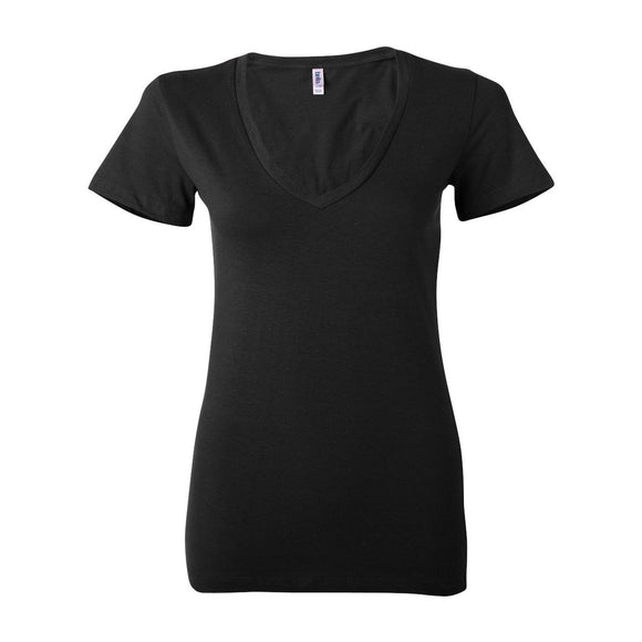 BELLA + CANVAS - Women’s Jersey Deep V-Neck Tee - 6035 - Black