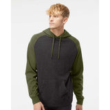 Independent Trading Co. - Raglan Hooded Sweatshirt - IND40RP - Charcoal Heather/ Army Heather