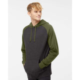 Independent Trading Co. - Raglan Hooded Sweatshirt - IND40RP - Charcoal Heather/ Army Heather