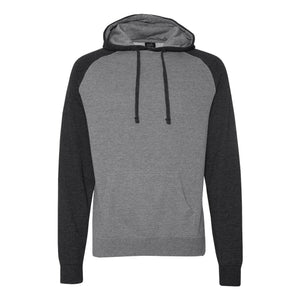 Independent Trading Co. - Raglan Hooded Sweatshirt - IND40RP - Gunmetal Heather/ Charcoal Heather