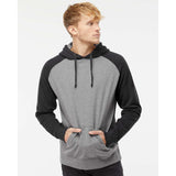 Independent Trading Co. - Raglan Hooded Sweatshirt - IND40RP - Gunmetal Heather/ Charcoal Heather