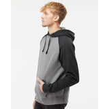 Independent Trading Co. - Raglan Hooded Sweatshirt - IND40RP - Gunmetal Heather/ Charcoal Heather