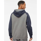 Independent Trading Co. - Raglan Hooded Sweatshirt - IND40RP - Gunmetal Heather/ Classic Navy Heather