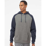 Independent Trading Co. - Raglan Hooded Sweatshirt - IND40RP - Gunmetal Heather/ Classic Navy Heather