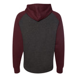 Independent Trading Co. - Raglan Hooded Sweatshirt - IND40RP - Charcoal Heather/ Burgundy Heather