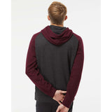 Independent Trading Co. - Raglan Hooded Sweatshirt - IND40RP - Charcoal Heather/ Burgundy Heather