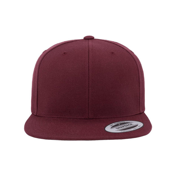 YP Classics - Premium Flat Bill Snapback Cap - 6089M - Maroon