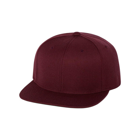 6089M YP Classics Premium Flat Bill Snapback Cap Maroon