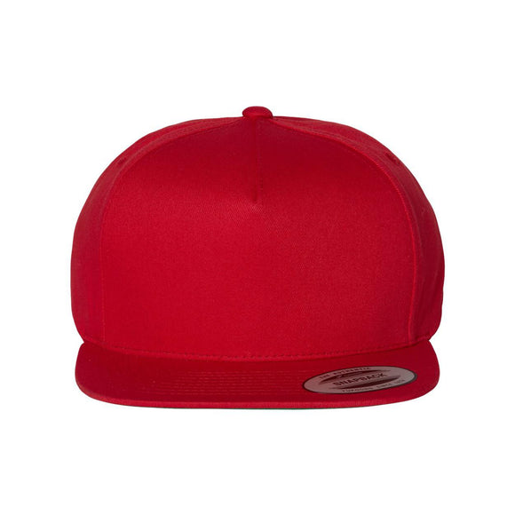 6007 YP Classics Five-Panel Cotton Twill Snapback Cap Red