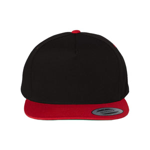 YP Classics - Five-Panel Cotton Twill Snapback Cap - 6007 - Black/ Red