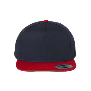 YP Classics - Five-Panel Cotton Twill Snapback Cap - 6007 - Navy/ Red