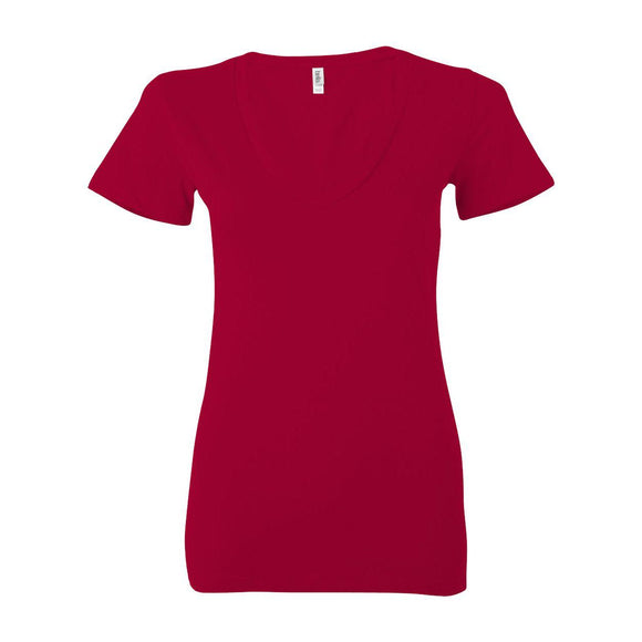BELLA + CANVAS - Women’s Jersey Deep V-Neck Tee - 6035 - Red