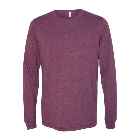 BELLA + CANVAS - Unisex Triblend Long Sleeve Tee - 3513 - Maroon Triblend