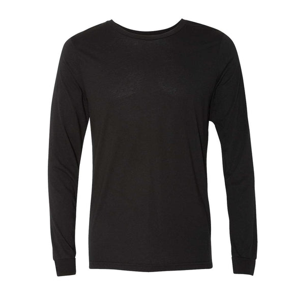 BELLA + CANVAS - Unisex Triblend Long Sleeve Tee - 3513 - Solid Black Triblend