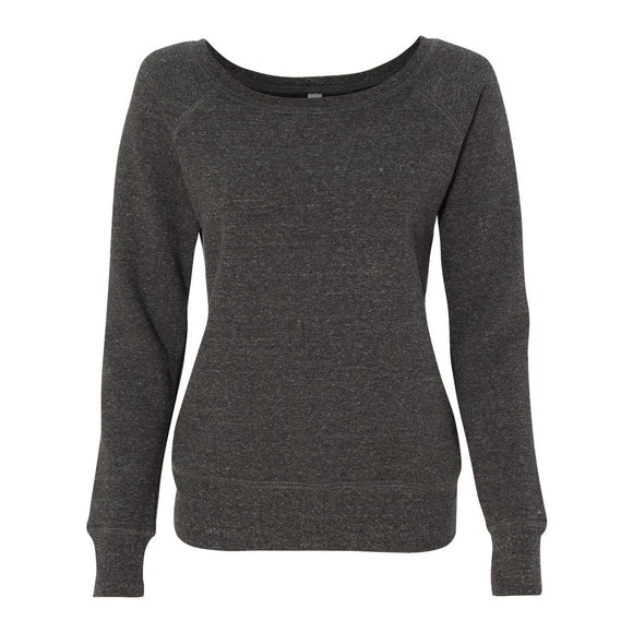 BELLA + CANVAS - Women’s Sponge Fleece Wide Neck Sweatshirt - 7501 - Charcoal Black Triblend