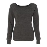 BELLA + CANVAS - Women’s Sponge Fleece Wide Neck Sweatshirt - 7501 - Charcoal Black Triblend