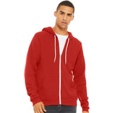 BELLA + CANVAS - Unisex Sponge Fleece Full-Zip Hoodie Sweatshirt - 3739 - Red