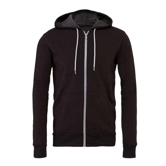 BELLA + CANVAS - Sponge Fleece Full-Zip Hoodie - 3739 - Dark Grey Heather