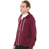 BELLA + CANVAS - Unisex Sponge Fleece Full-Zip Hoodie Sweatshirt - 3739 - Maroon
