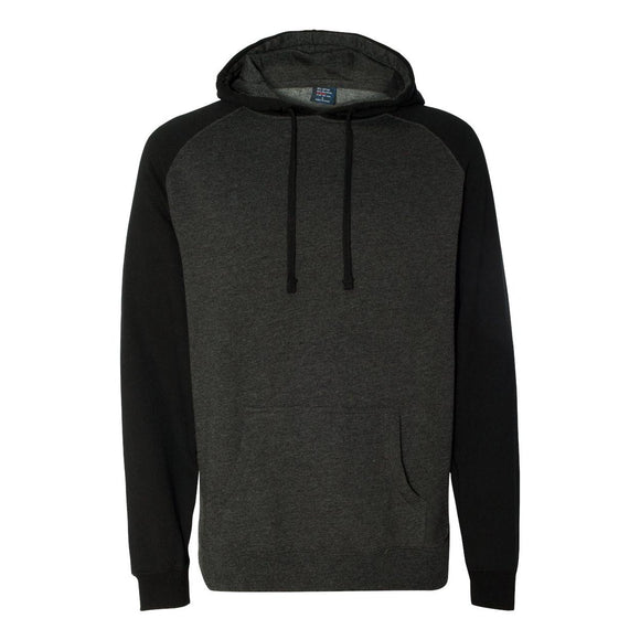 Independent Trading Co. - Raglan Hooded Sweatshirt - IND40RP - Charcoal Heather/ Black