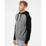 Independent Trading Co. - Raglan Hooded Sweatshirt - IND40RP - Gunmetal Heather/ Black