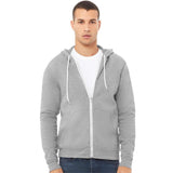 BELLA + CANVAS - Unisex Sponge Fleece Full-Zip Hoodie Sweatshirt - 3739 - Athletic Heather