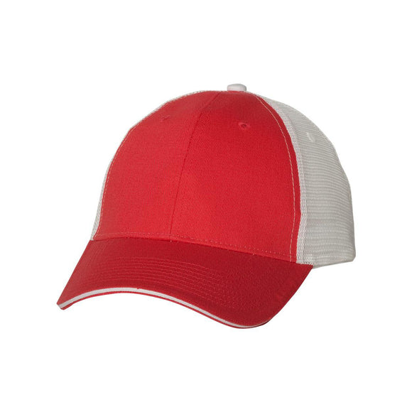 Valucap - Sandwich Trucker Cap - S102 - Red/ White