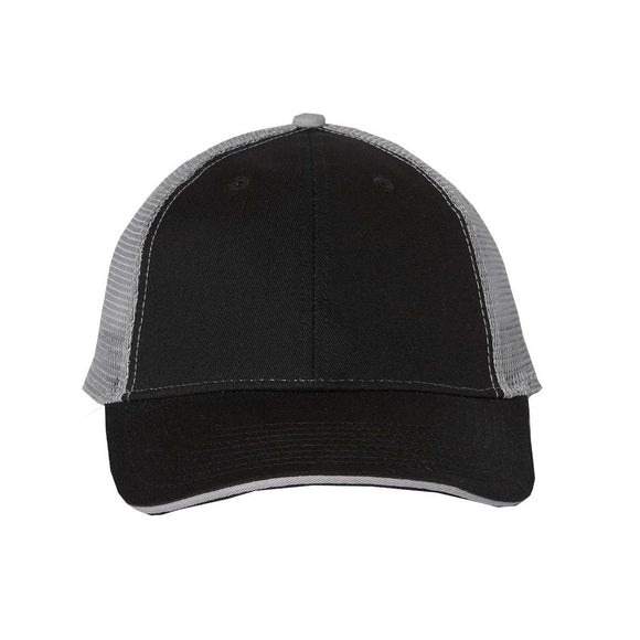 Valucap - Sandwich Trucker Cap - S102 - Black/ Grey