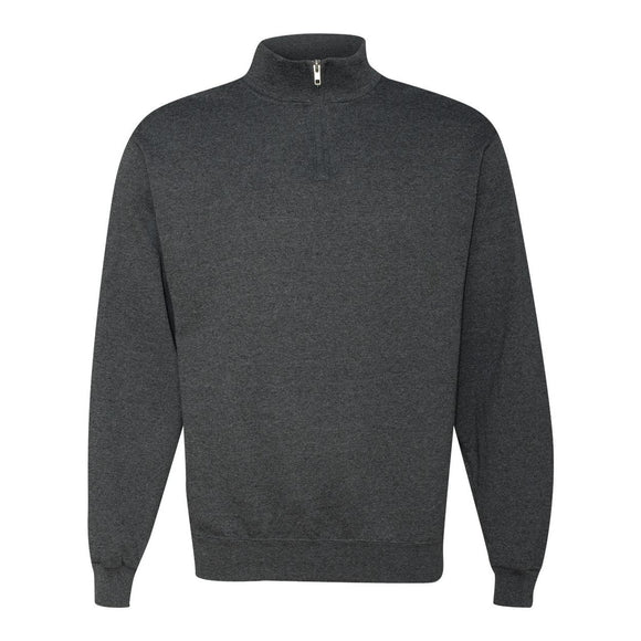 JERZEES - Nublend® Cadet Collar Quarter-Zip Sweatshirt - 995MR - Black Heather