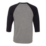 BELLA + CANVAS - Three-Quarter Sleeve Baseball Tee - 3200 - Deep Heather/ Black