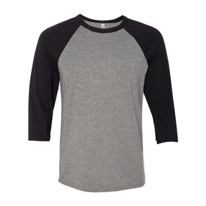 BELLA + CANVAS - Three-Quarter Sleeve Baseball Tee - 3200 - Deep Heather/ Black