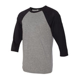 BELLA + CANVAS - Three-Quarter Sleeve Baseball Tee - 3200 - Deep Heather/ Black