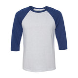 BELLA + CANVAS - Unisex Three-Quarter Sleeve Baseball Tee - 3200 - White Fleck/ Navy Triblend