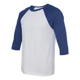 BELLA + CANVAS - Unisex Three-Quarter Sleeve Baseball Tee - 3200 - White Fleck/ Navy Triblend