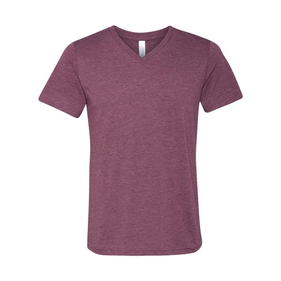 BELLA + CANVAS - Unisex Triblend V-Neck Tee - 3415 - Maroon Triblend