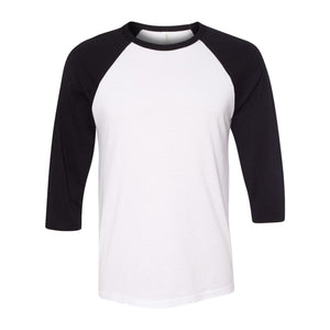 BELLA + CANVAS - Three-Quarter Sleeve Baseball Tee - 3200 - White/ Black