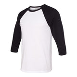 BELLA + CANVAS - Three-Quarter Sleeve Baseball Tee - 3200 - White/ Black